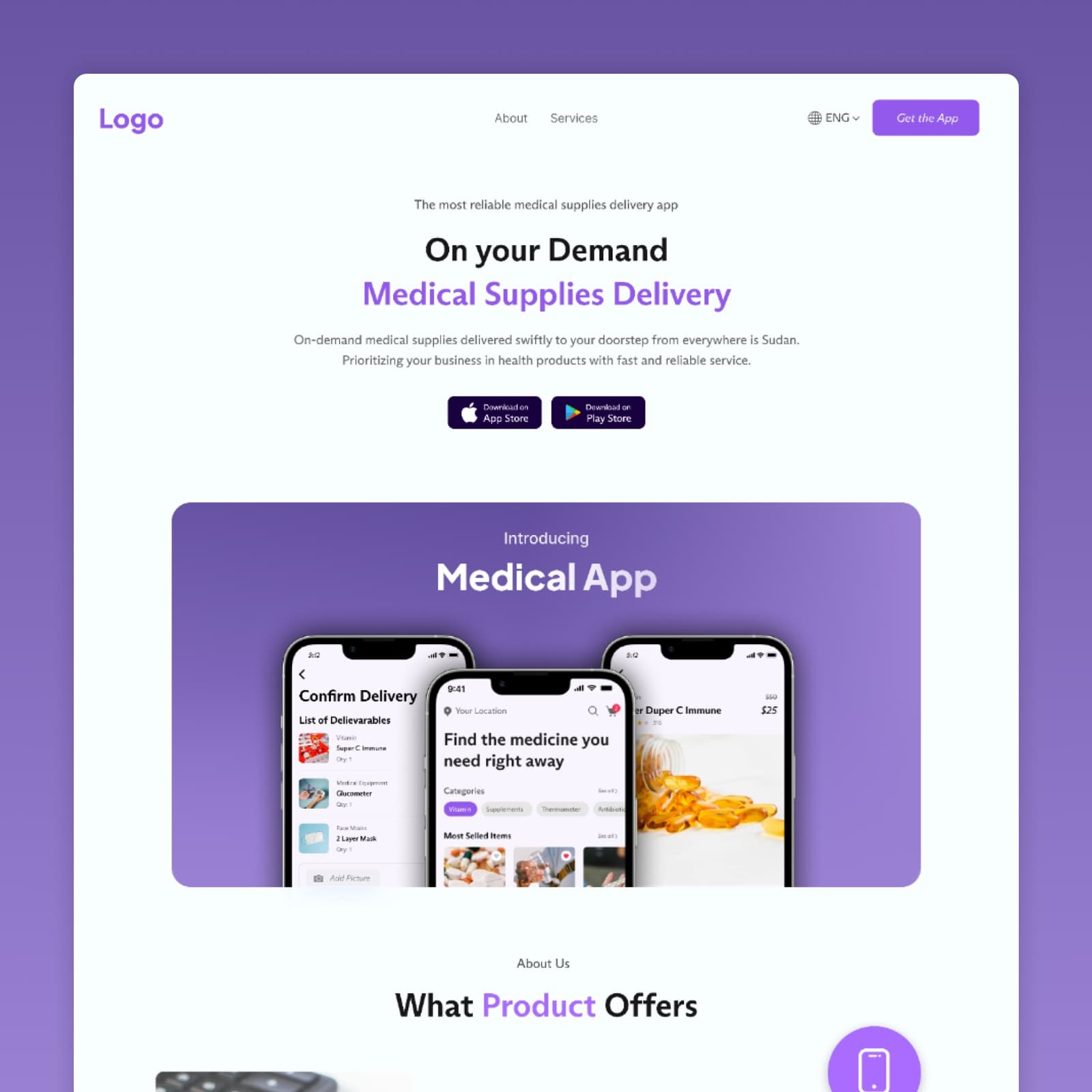 MedVantage — On-Demand Telehealth & Medical Supplies Delivery screenshot preview